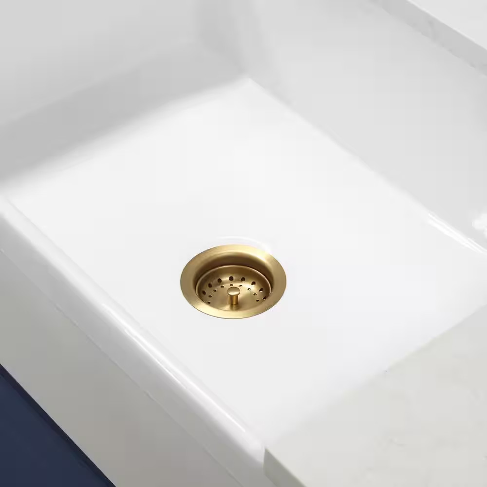 Fixed Post Kitchen Sink Strainer-Brushed with Gold Finish