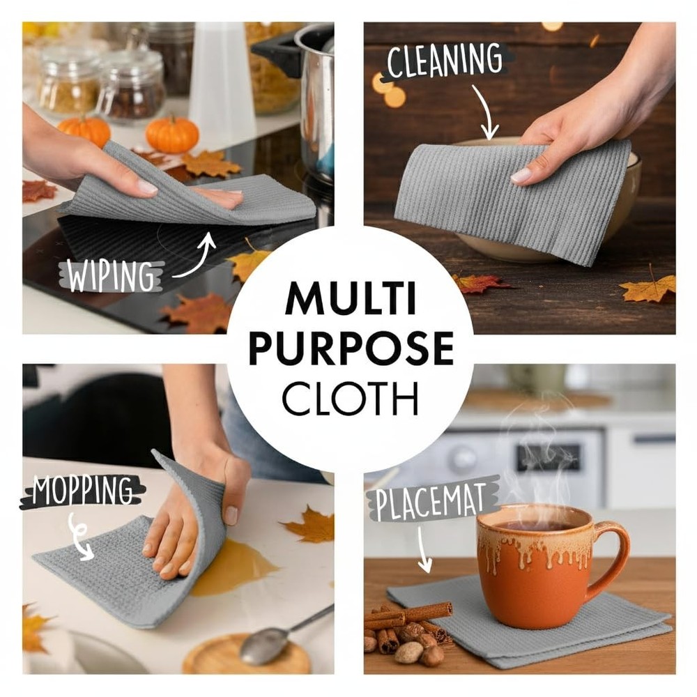 SUPERSCANDI 10 Pack Swedish Dishcloths for Kitchen 100% Biodegradable & Comp...