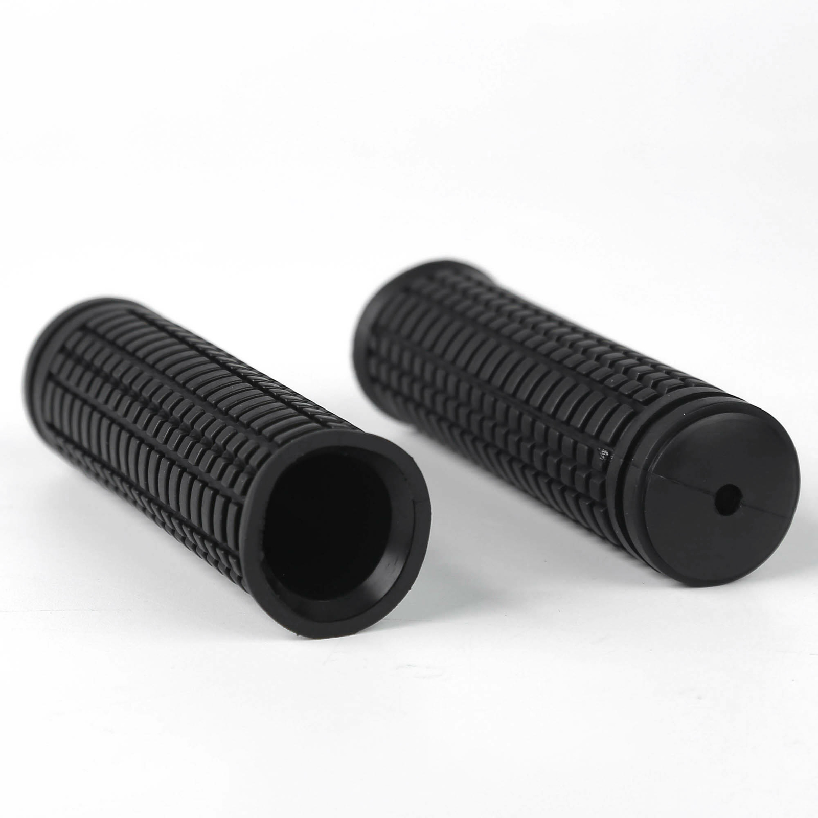 1 Pair Black Texture Pattern Non-Slip Rubber Bike Handle Grips Fits Most Bikes