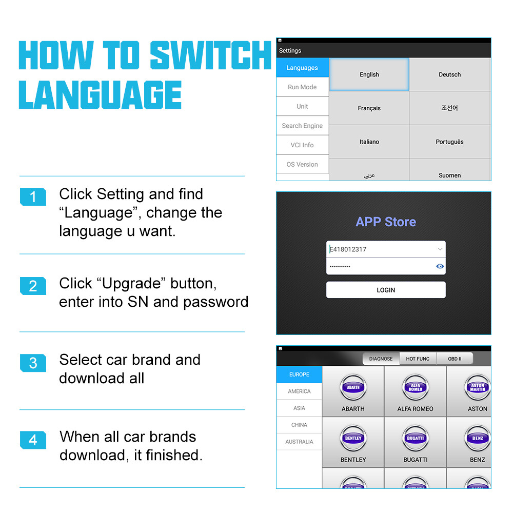 ANCEL X7 All System Bidirectional OBD2 Scanner TPMS SRS IMMO DPF Diagnostic Tool