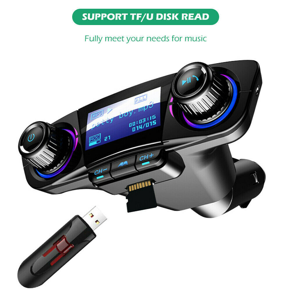 Bluetooth 4.0 Car Audio MP3 Player FM Transmitter LED Screen Handsfree Dual USB