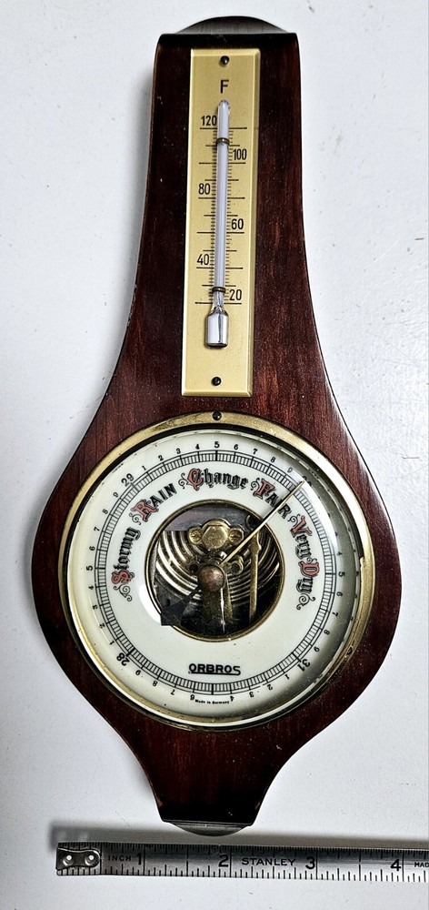 Vintage Orbros Barometer & Thermometer Made in Germany