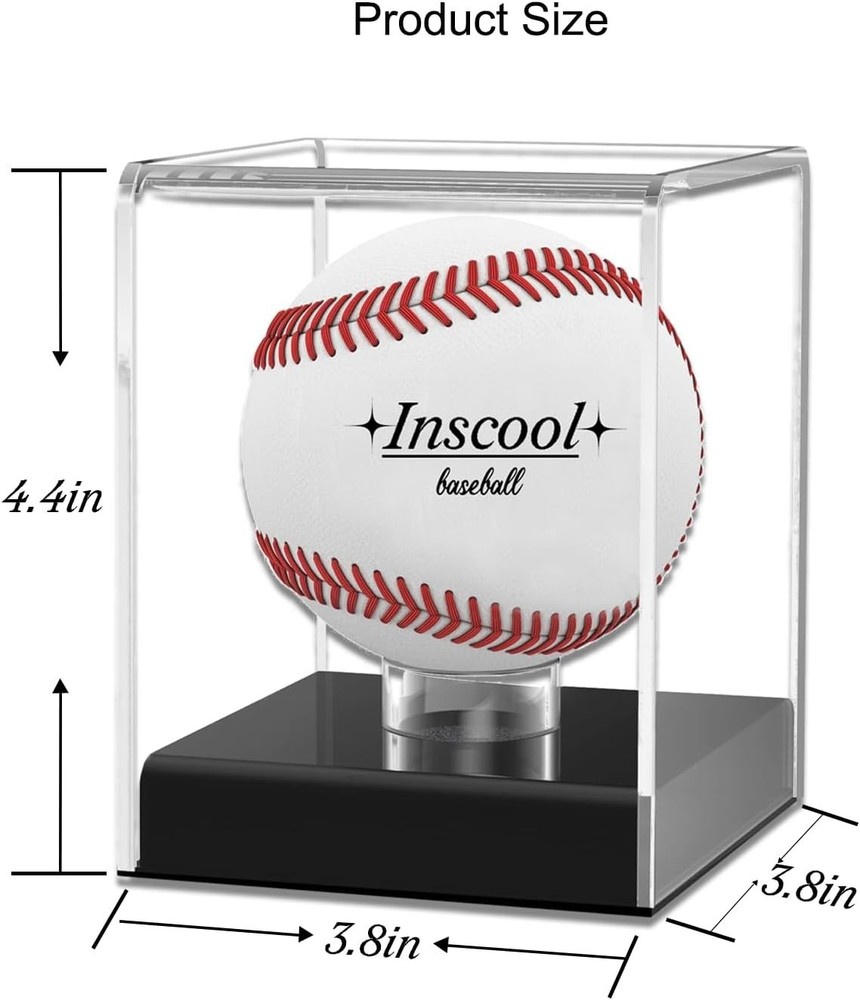 UV Protected Acrylic Baseball Display Case - 360-Degree Visibility, Rounded Base