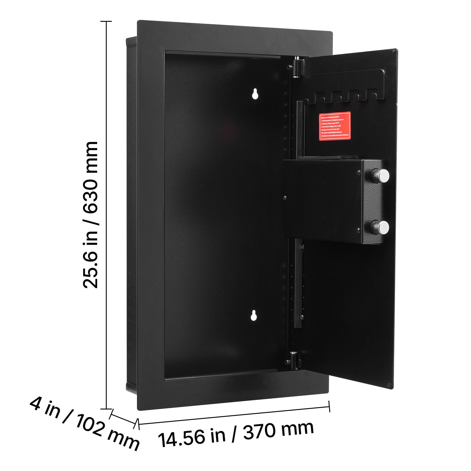 Uimoso 3-Tier Wall Safe with LED Light, Password & Key Access,Adjustable Shelves