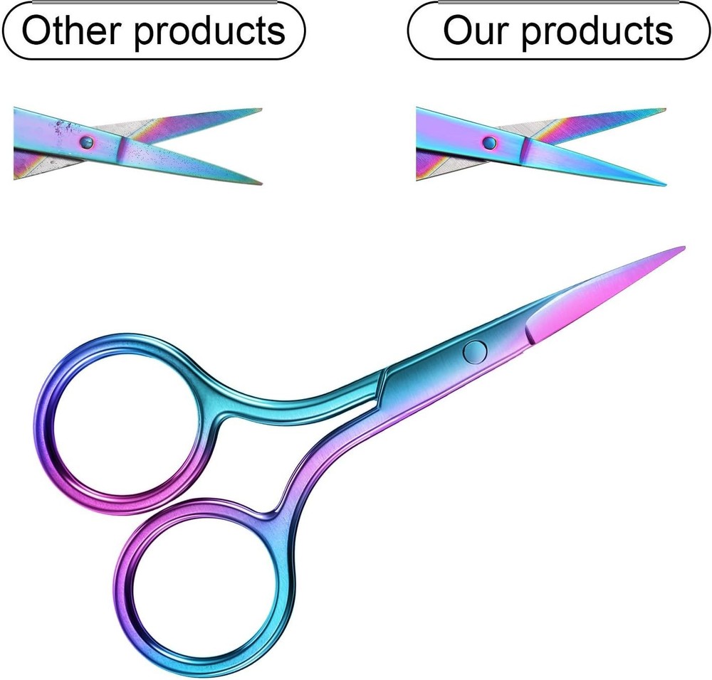 Durable Rainbow Mini Scissors Set - Perfect for Mustache and Beard Grooming