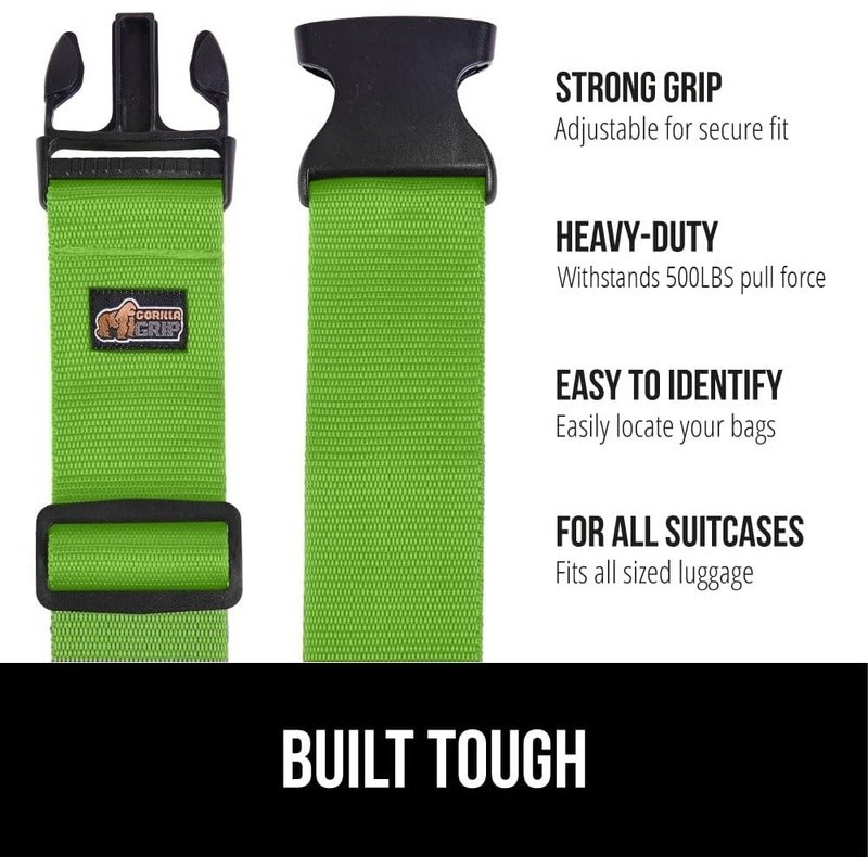 Heavy Duty Luggage Straps & Tactical Flashlight Bundle Secure Travel Accessory