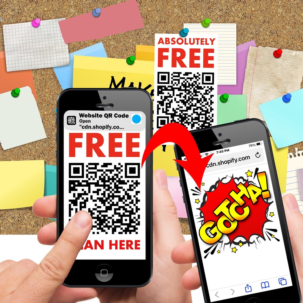 Gotcha QR Code Prank Stickers - 25 QTY