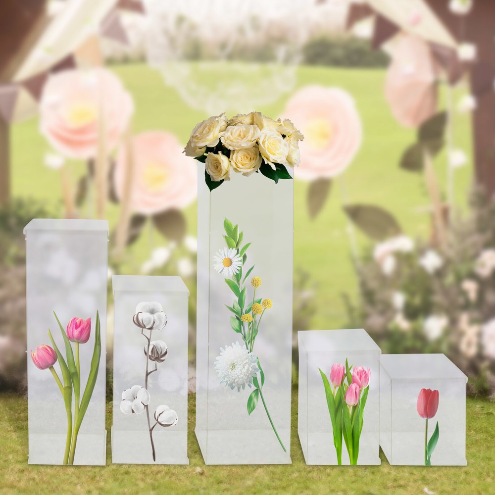 Acrylic Display Box Rectangular Floral Display Box Freestanding New 5 Pieces