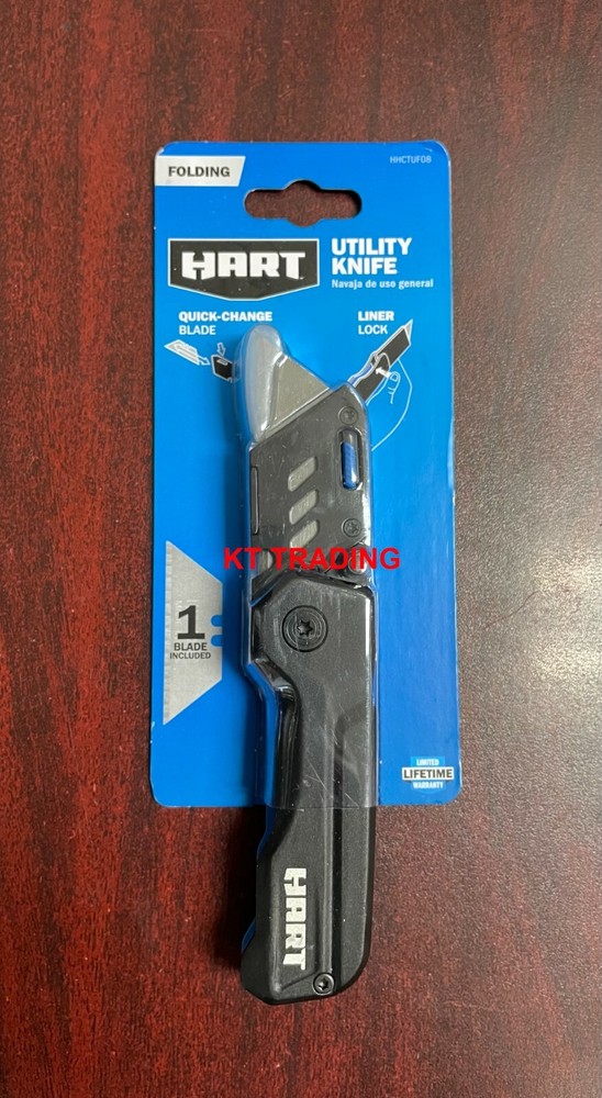 HART Compact Folding Quick-Change Blade UTILITY KNIFE w/ LINER LOCK Tool Free