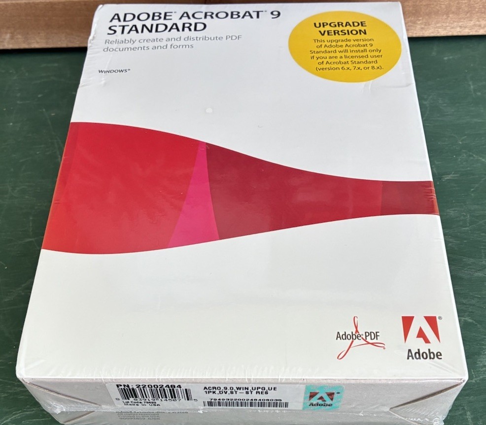 NEW Adobe Acrobat 9 Standard for Windows PC **SEALED BOX** UPGRADE VERSION