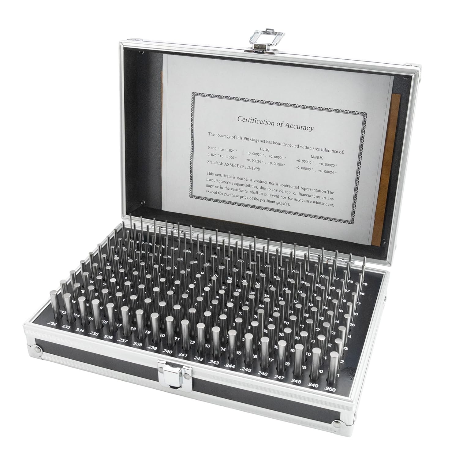 HFS(R) Pin Gage Set Minus Class ZZ Aluminum Alloy Case 0.061"-0.250" M1 190 Pcs