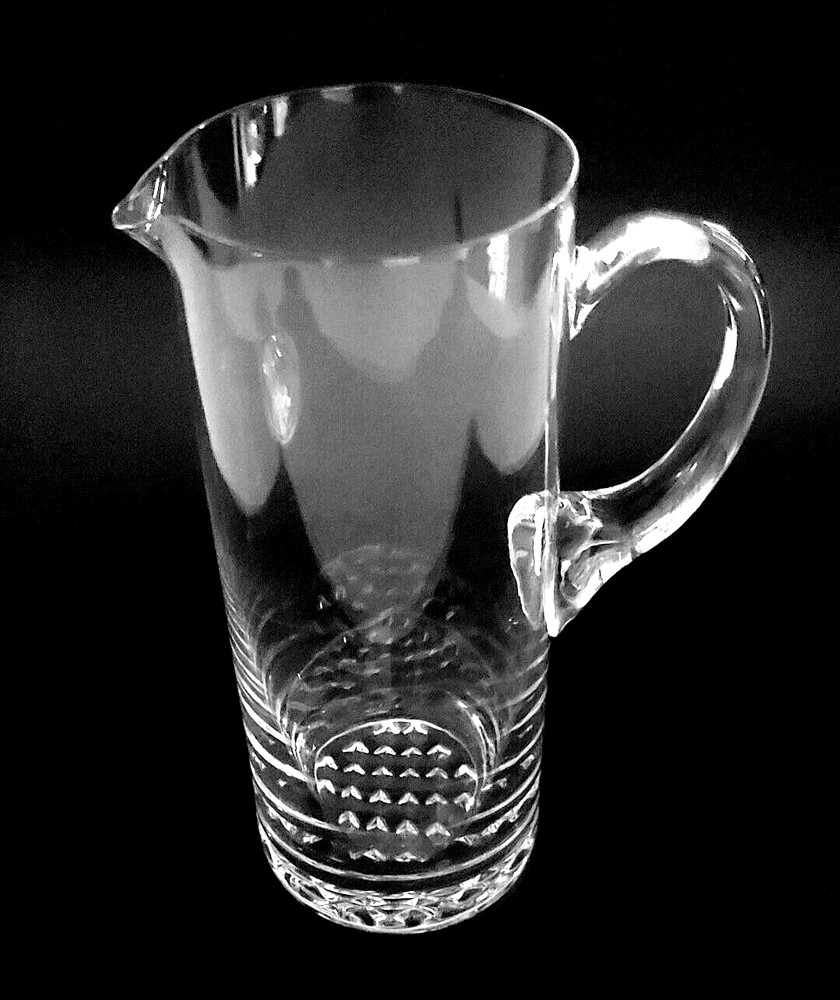 Hand Blown Crystal Pitcher w/ Applied Handle, 10" T & Opening is 4", Versatile