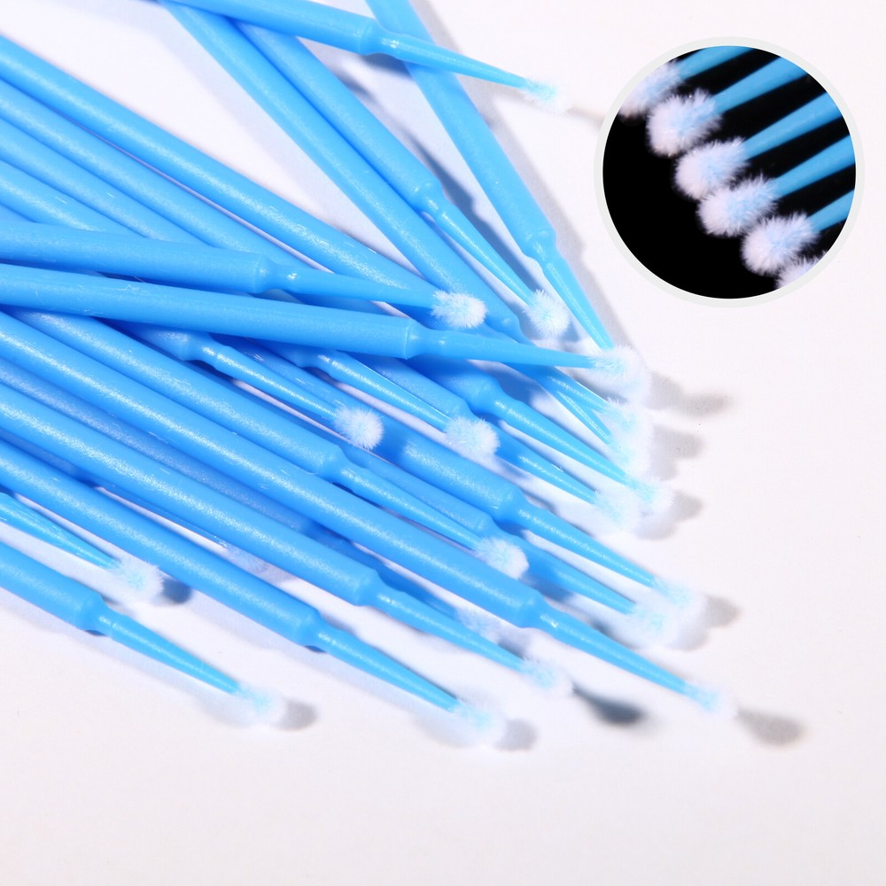 100Pc Dental Microbrush Disposable Applicators Tips Micro Brush Clean Blue 2.5mm