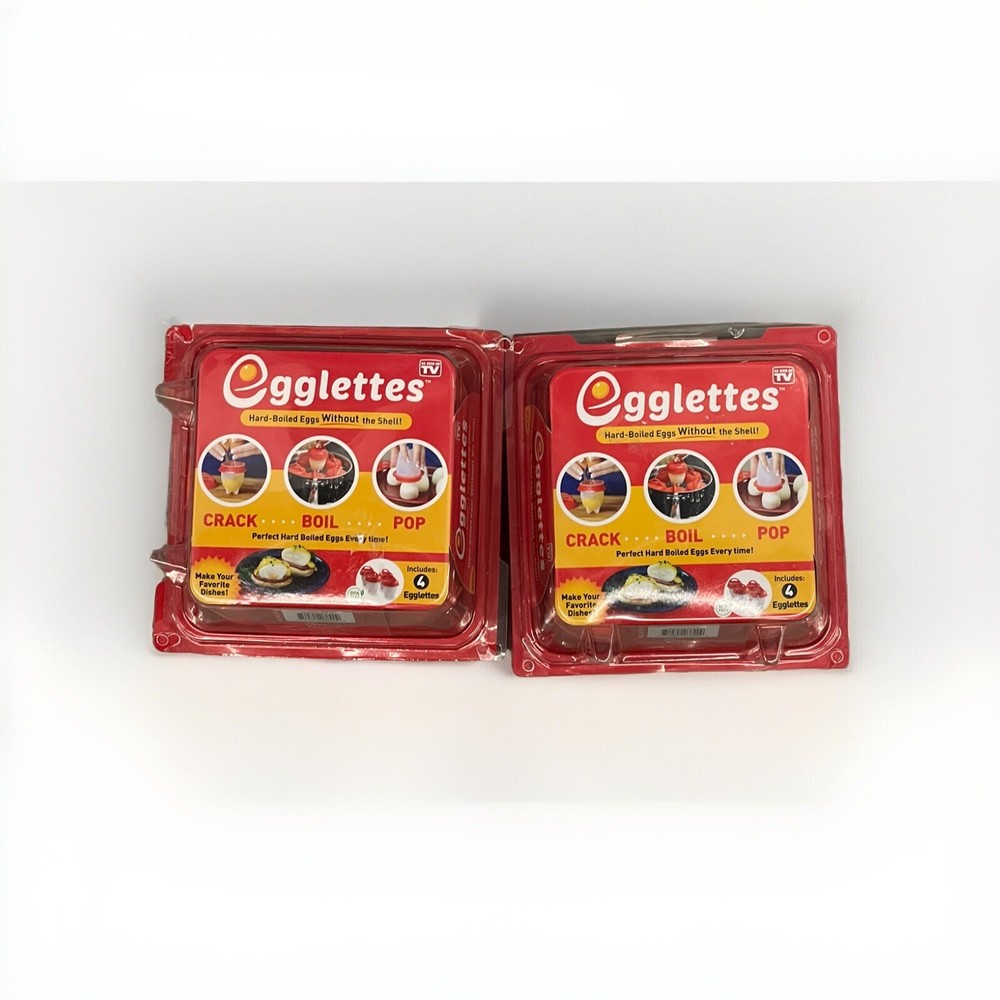EGGLETTES Hard Boiled Egg Maker, 4 count New in Container