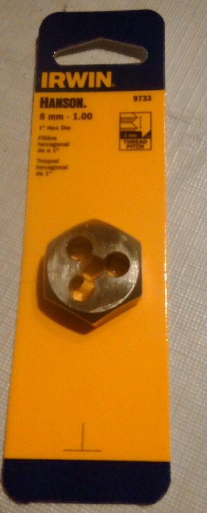 Irwin hanson 8 mm - 1.00  Hex Die  #9733