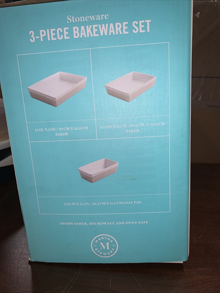 Martha Stewart Stoneware 3-piece Bakeware set