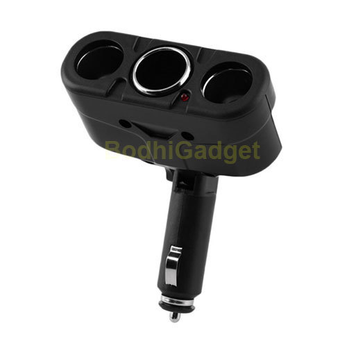 3 Way Socket Car Cigarette Lighter Power Adapter