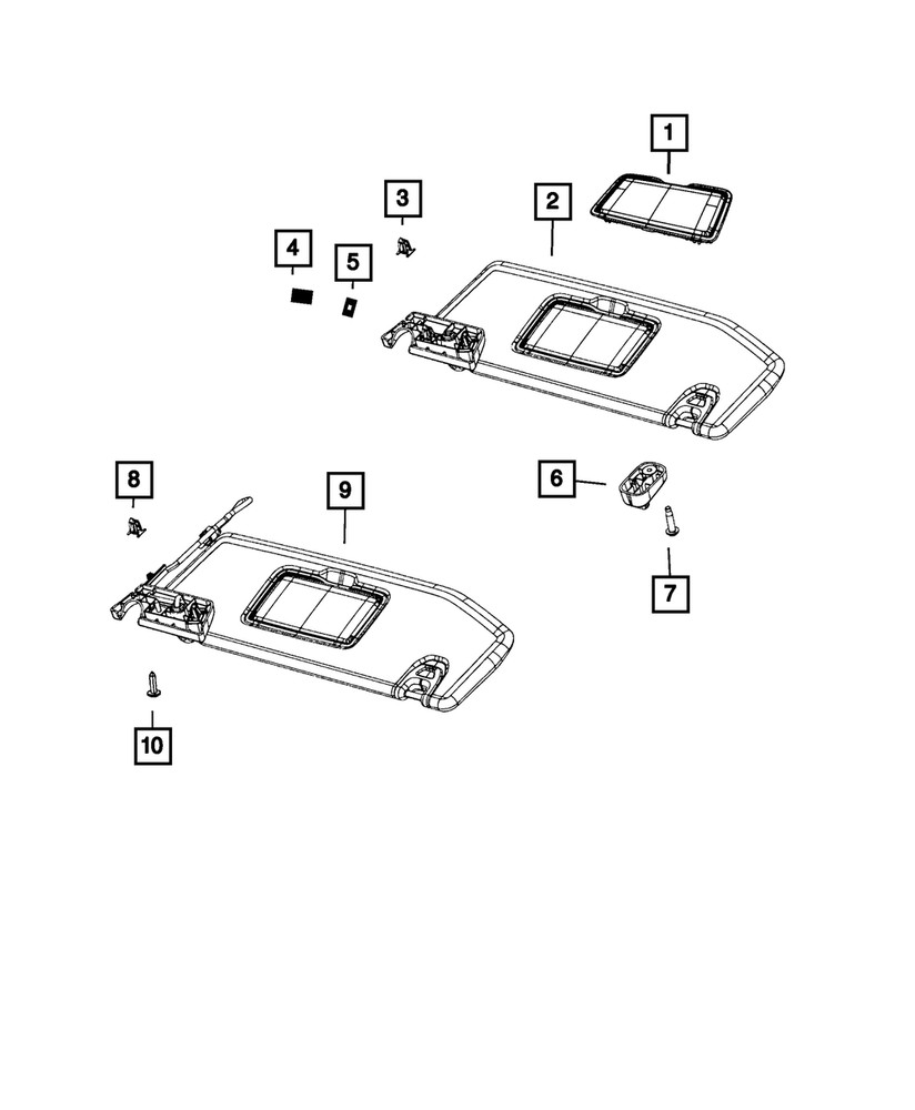 Genuine Mopar Illuminated Visor Left 6BR75TX7AO