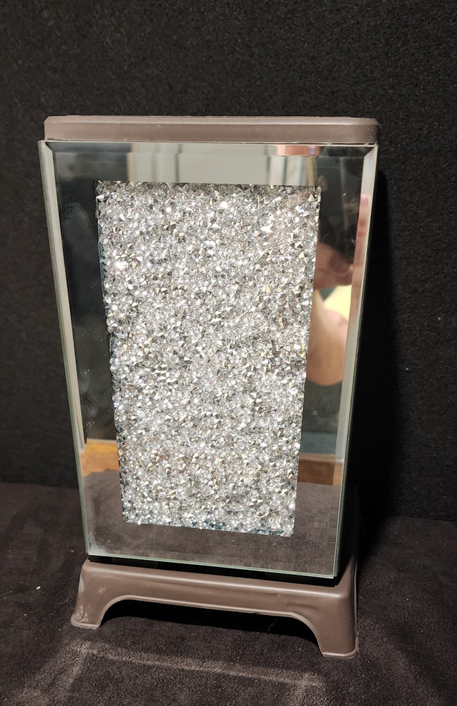 Flower Pot Crushed Diamond Mirrored