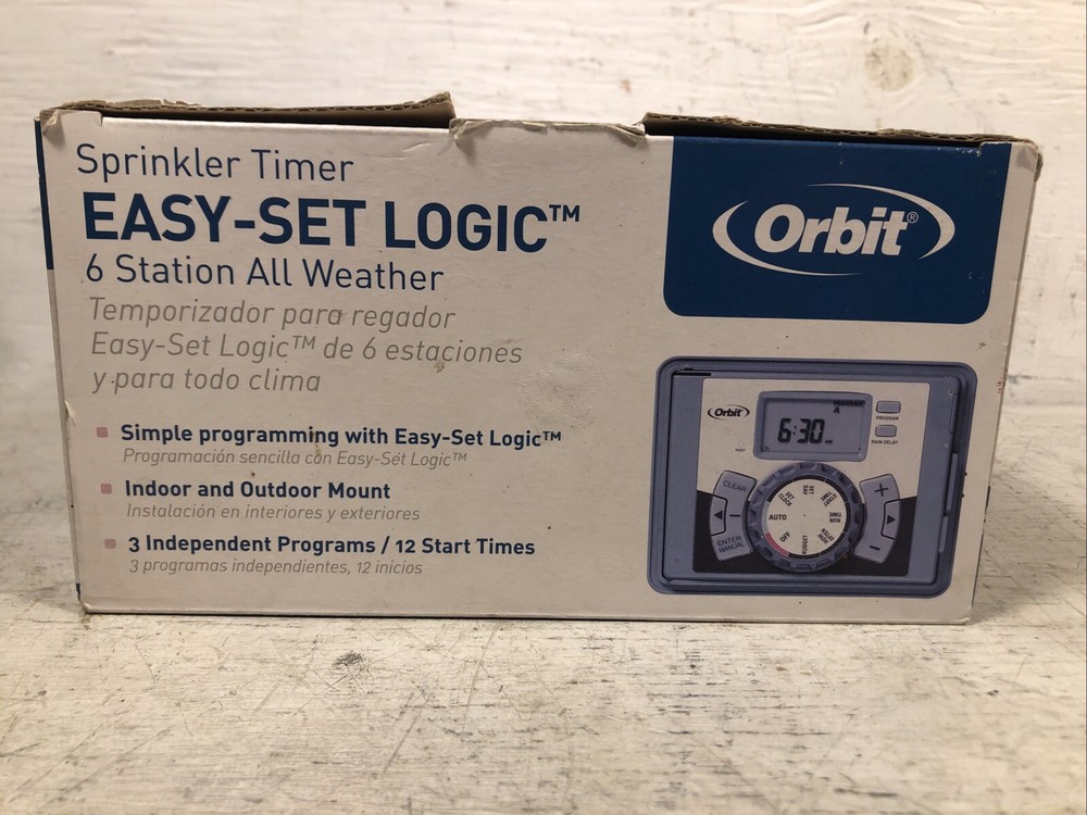 Orbit 57896 Easy-Set Logic Lawn Sprinkler Timer 6-Station 3 Programs All Weather
