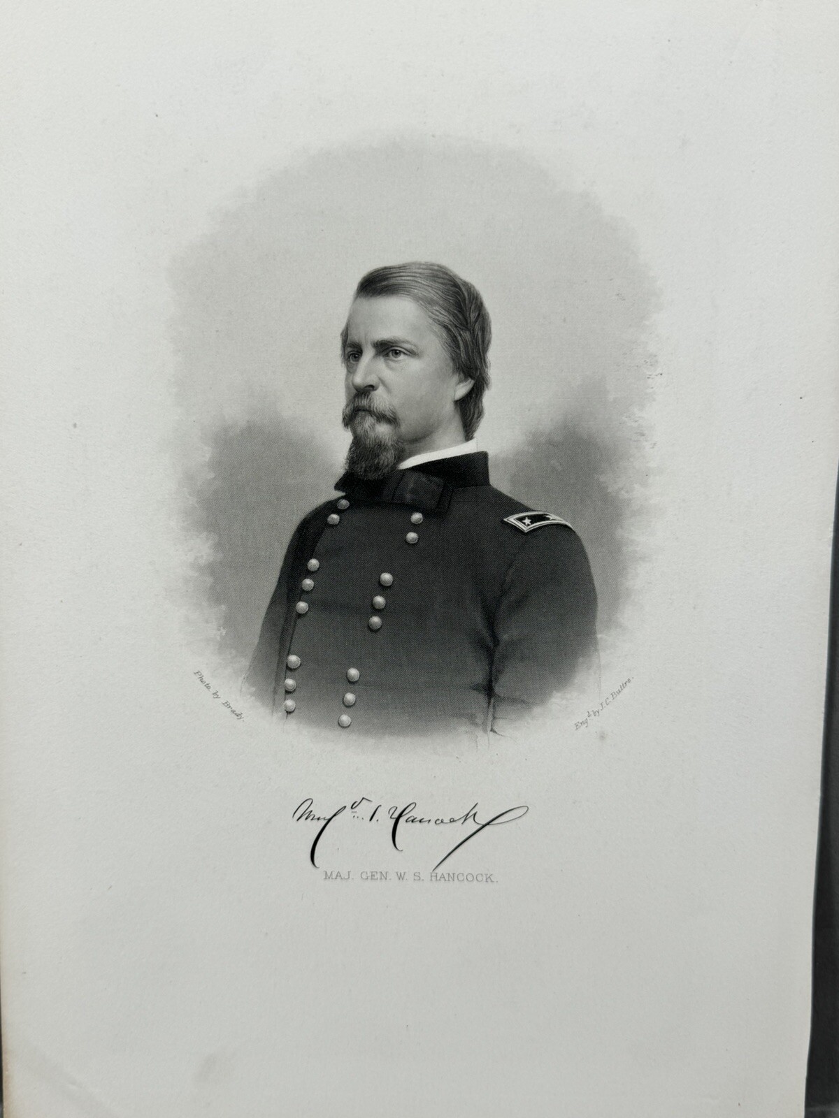 1860 Original American CIVIL WAR Print Union Brigadier GENERAL W.S. Hancock
