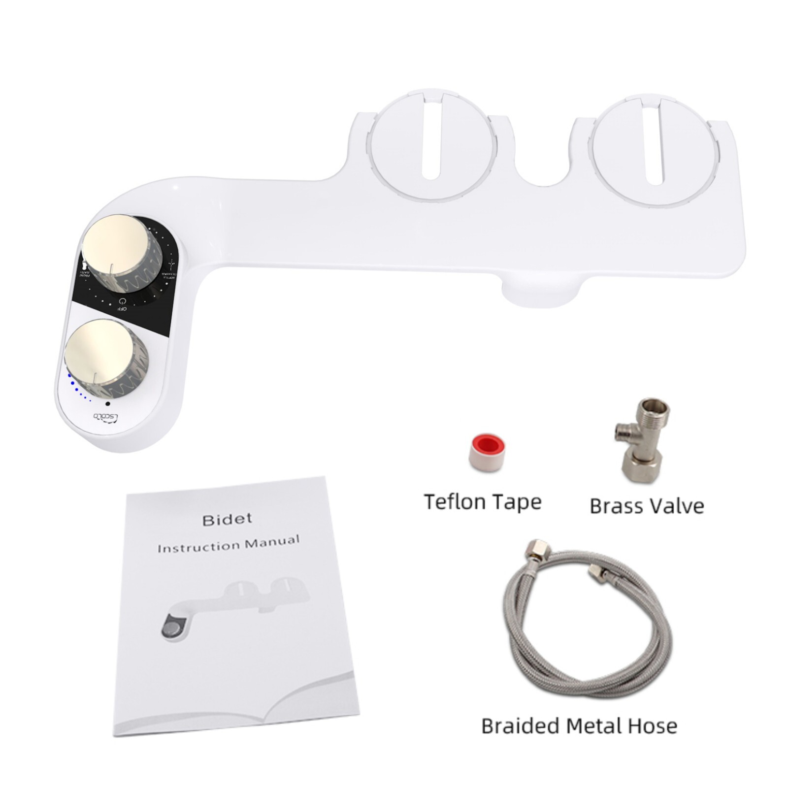 Bidet Non Electric Toilet Seat Attachment with Dual Nozzle (OEM ODM available)