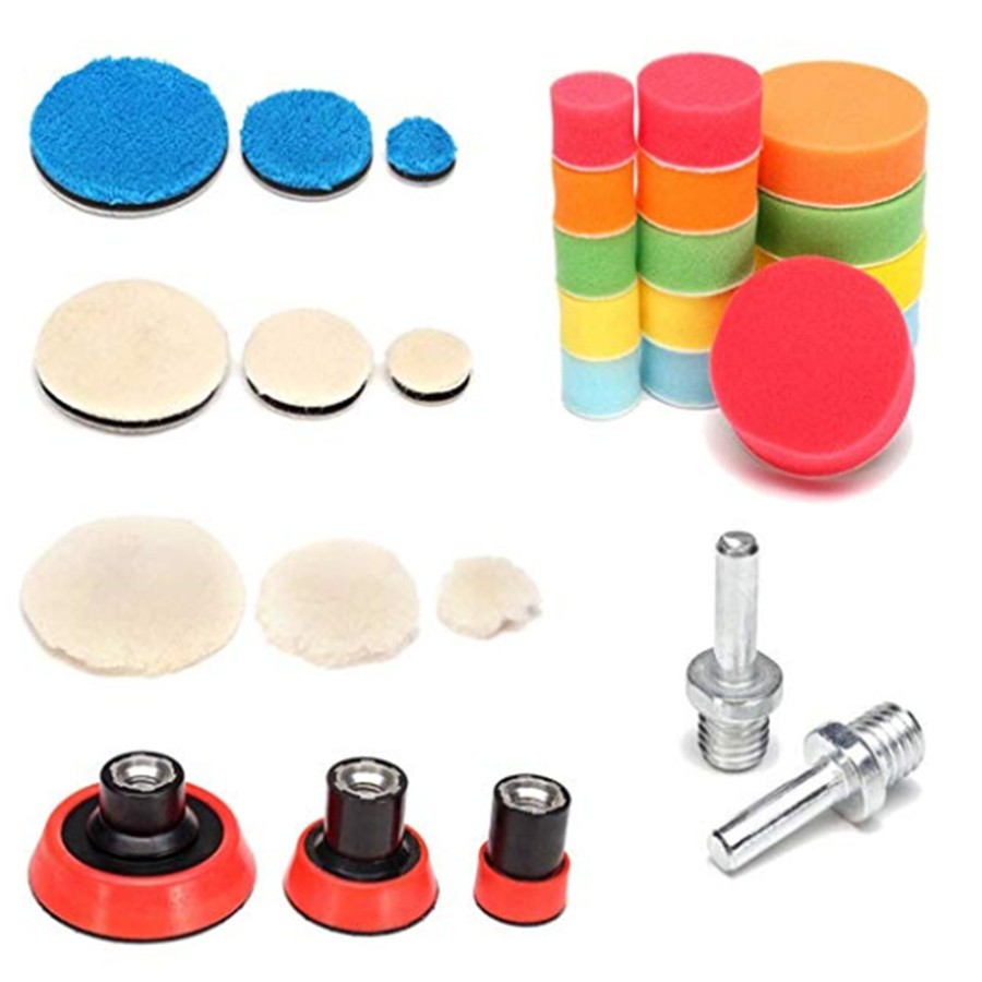 29Pc/Set Drill Buffing Buffer Polishing Pad Mix Size M14 Backing Pad Adapter USA