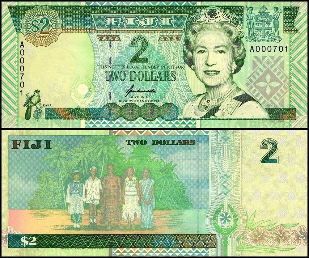 Fiji 2 Dollars, 1996 ND, P-96a, UNC