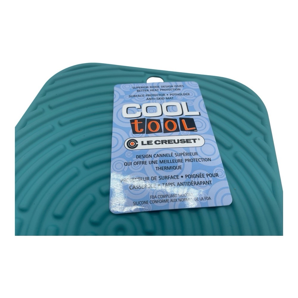 Le Creuset Turquoise Silicone Trivet Mat Potholder Rectangular Hot Pad