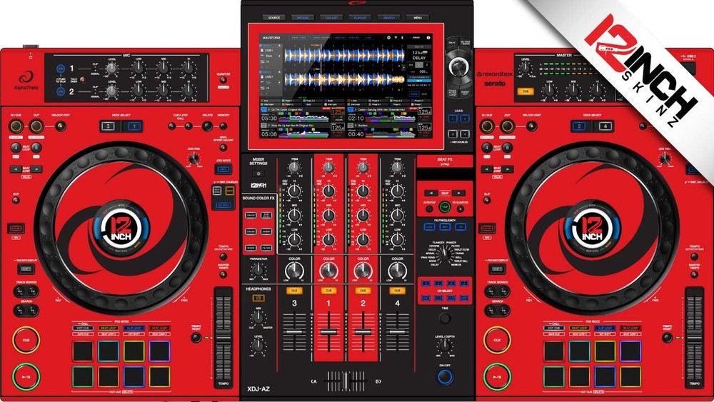 AlphaTheta XDJ-AZ Skin - Red Black