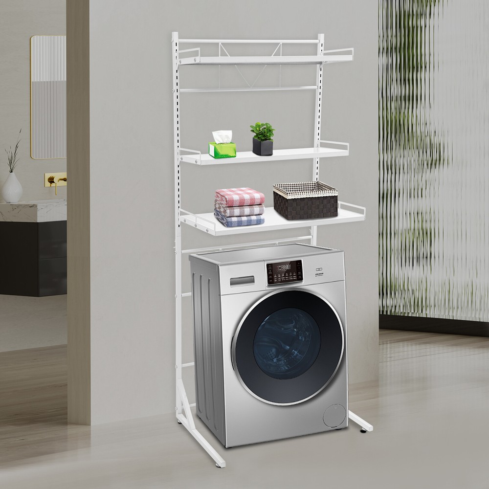 Multi-functional Three Tier Washing Machine Shelf, Laundry Room Storage Shelf