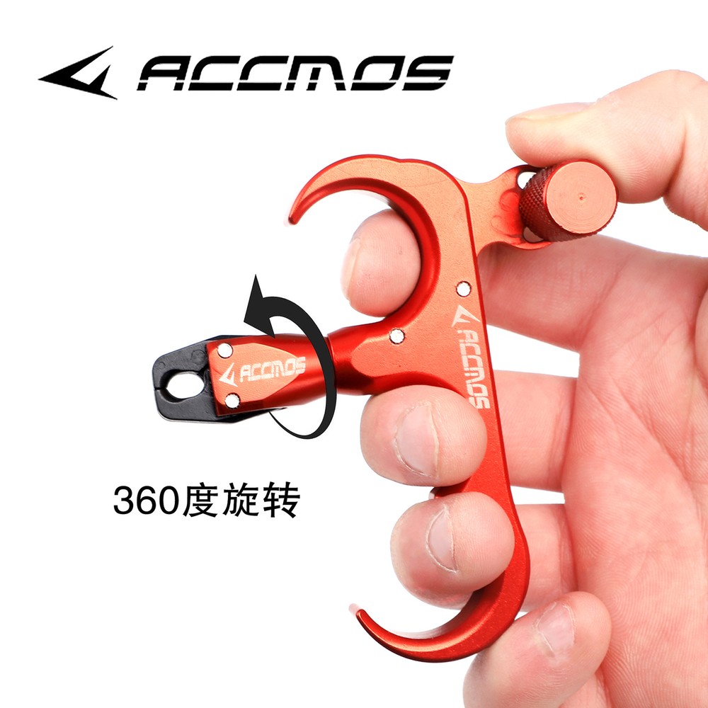 4 Finger Release Aids Thumb Trigger D Loop Ring Compound Bow Hunt Archery Shoot