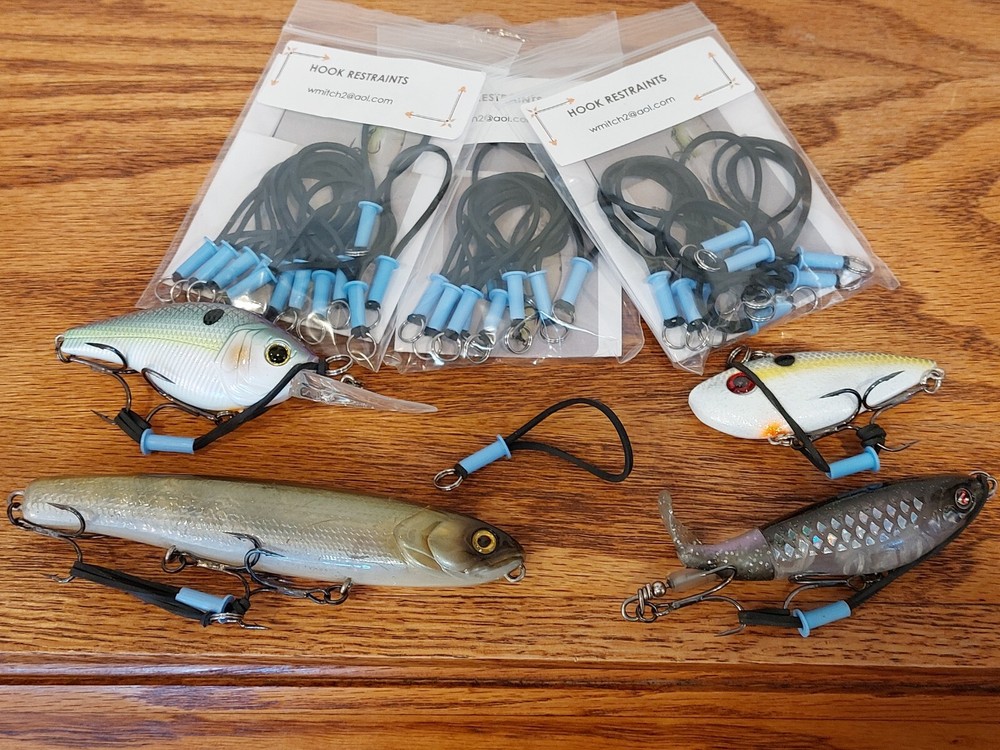 Hook Restraints-Controls Treble Hooks on Hard Baits  12/pack x 3