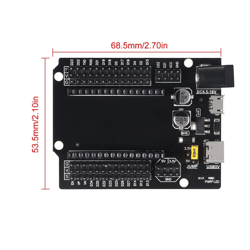 3PCS 30Pins ESP32 Development Board Type-C USB and Micro USB CH340C WiFi+Blue...