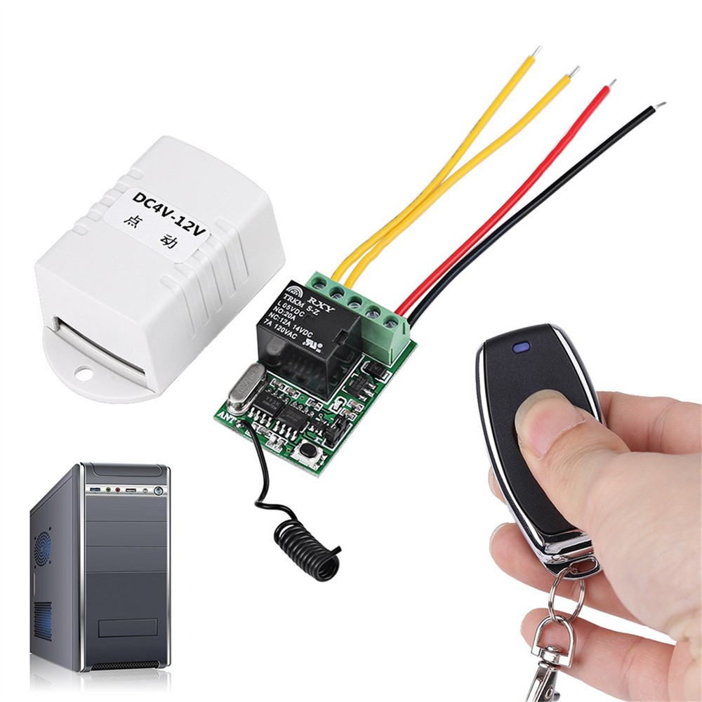 For Computer Wireless Relay Remote Control One Key Switch Receiver Transmitter