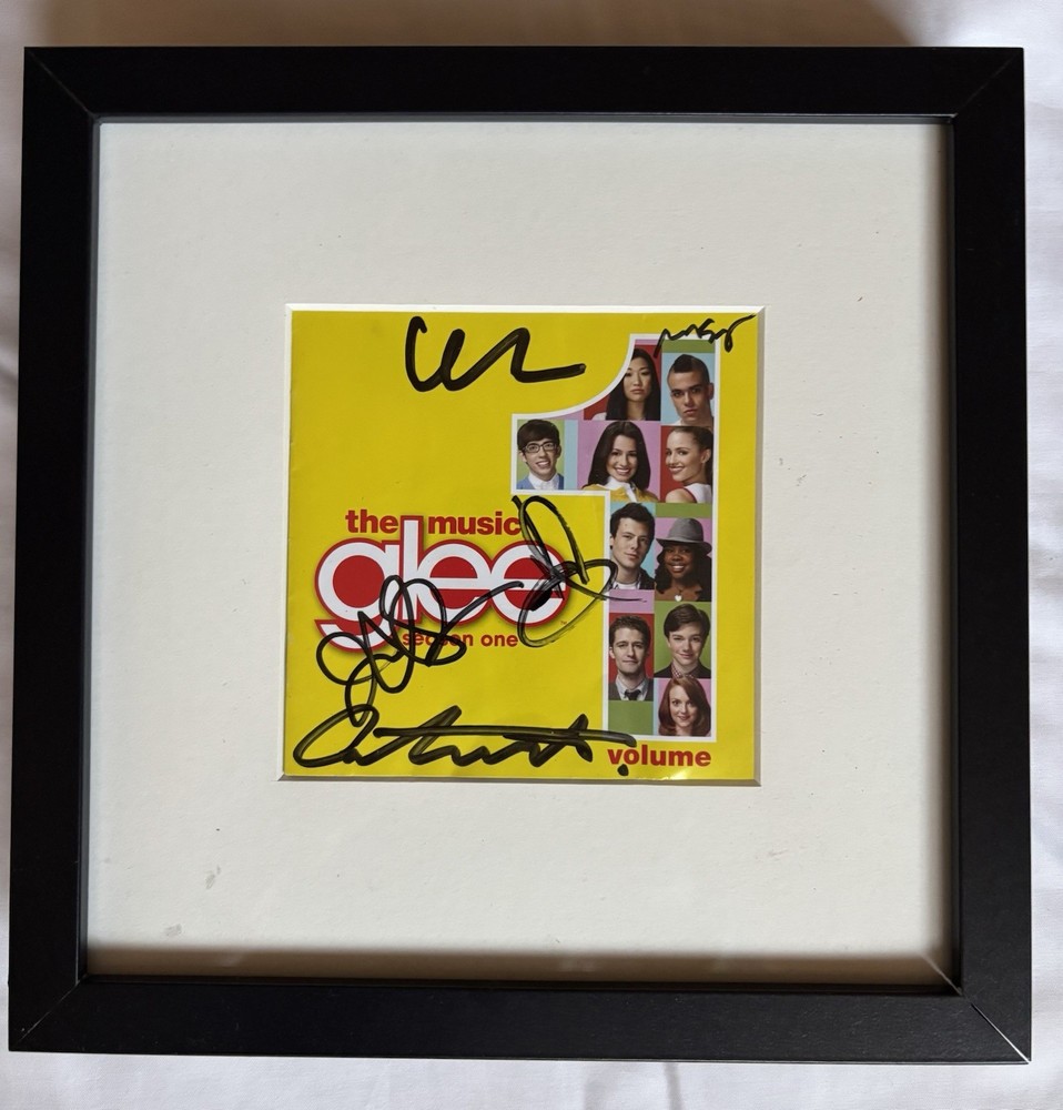 Glee Cast Signed Autographed Framed CD Booklet.  CD Not Included
