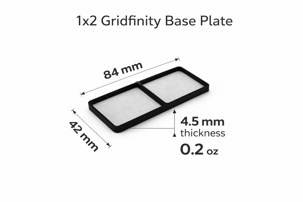 Gridfinity 1x2 Base Plate 84x42mm Modular Drawer Organizer Grid USA
