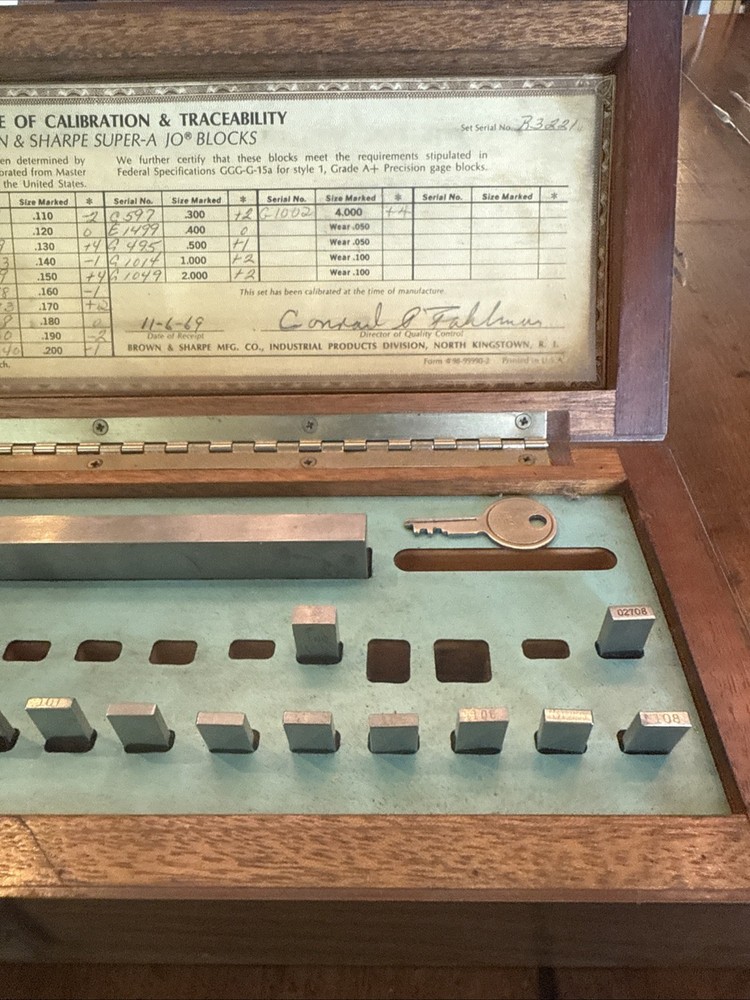Brown & Sharpe 28 pc gage block set (missing Several) Super-A Jo Blocks W/Case