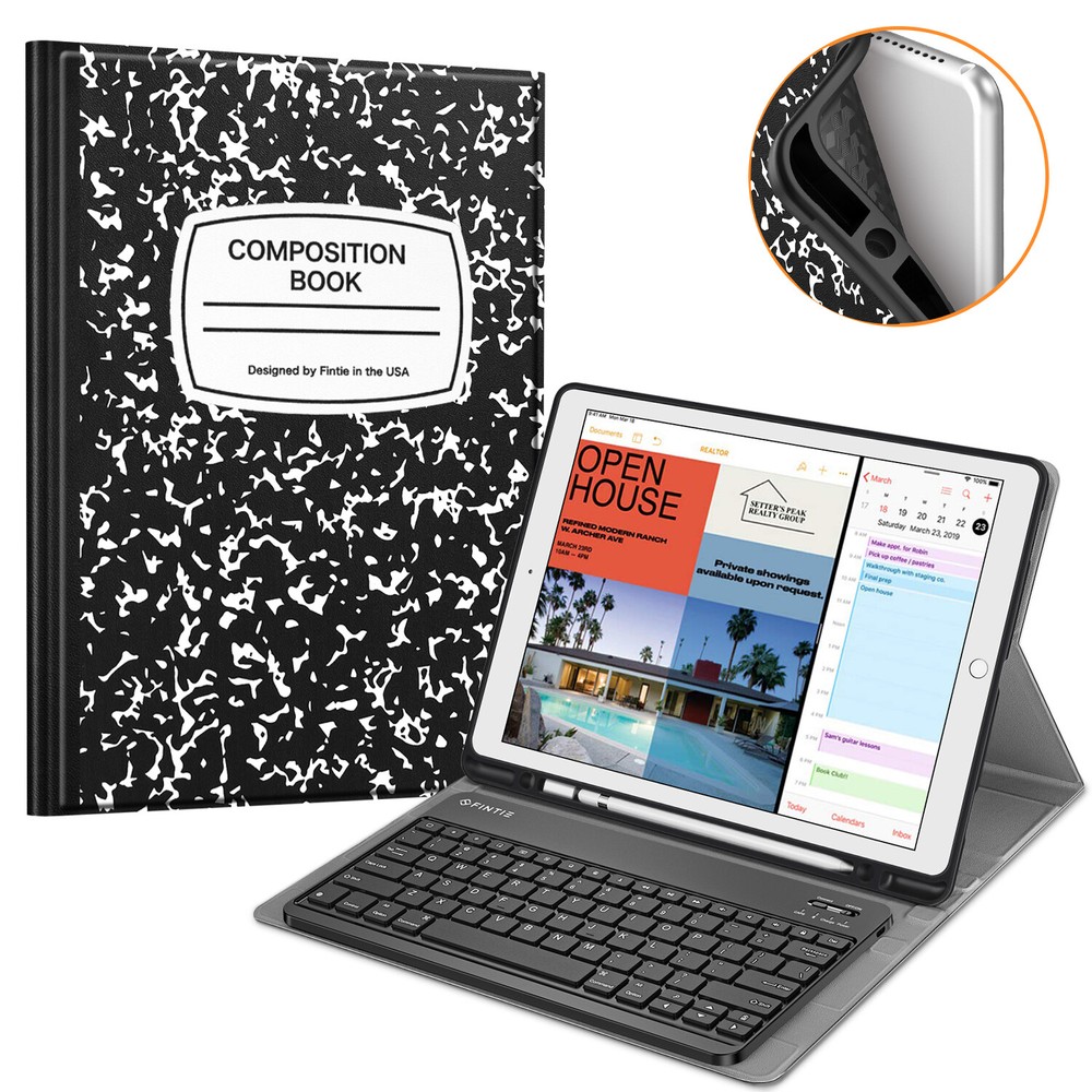 For iPad Pro 12.9 2nd Gen 2017 Case Slim Shell Cover with Bluetooth Keyboard