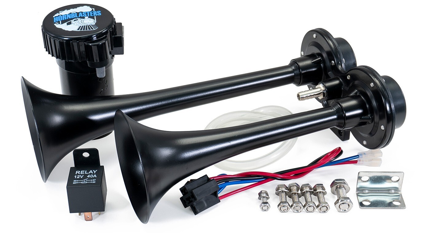 HornBlasters PsychoBlasters V2 Loud Electric Air Horn Kit for Truck - Compact