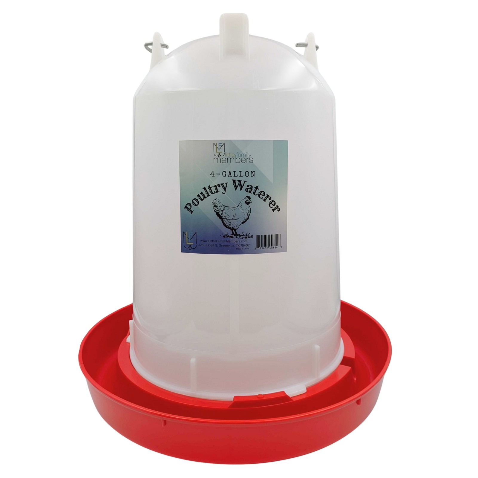 Little Family Members Chicken Waterer 4-Gallon Metal Handle Poultry Drinker