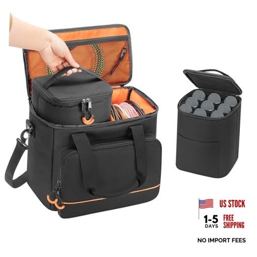9 Slots Wireless Microphone Case, Travel Bag for Handheld Mic System,