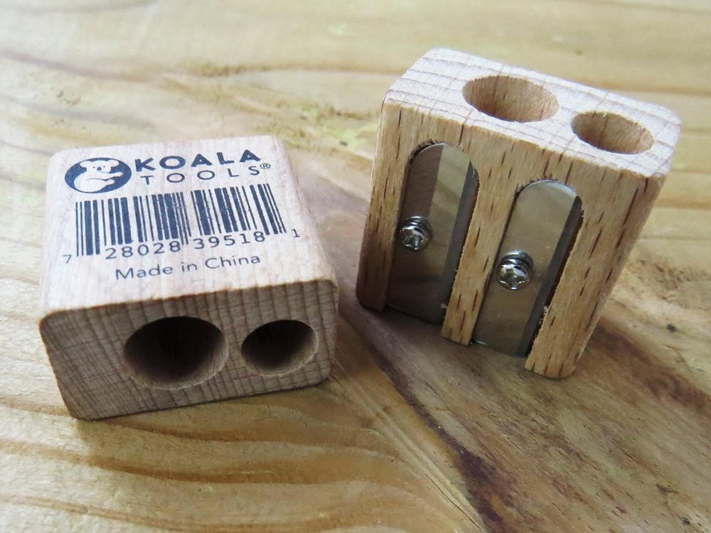 Koala Tools | Double Pencil Sharpener (Small & Large Hole) - for Regular Wood