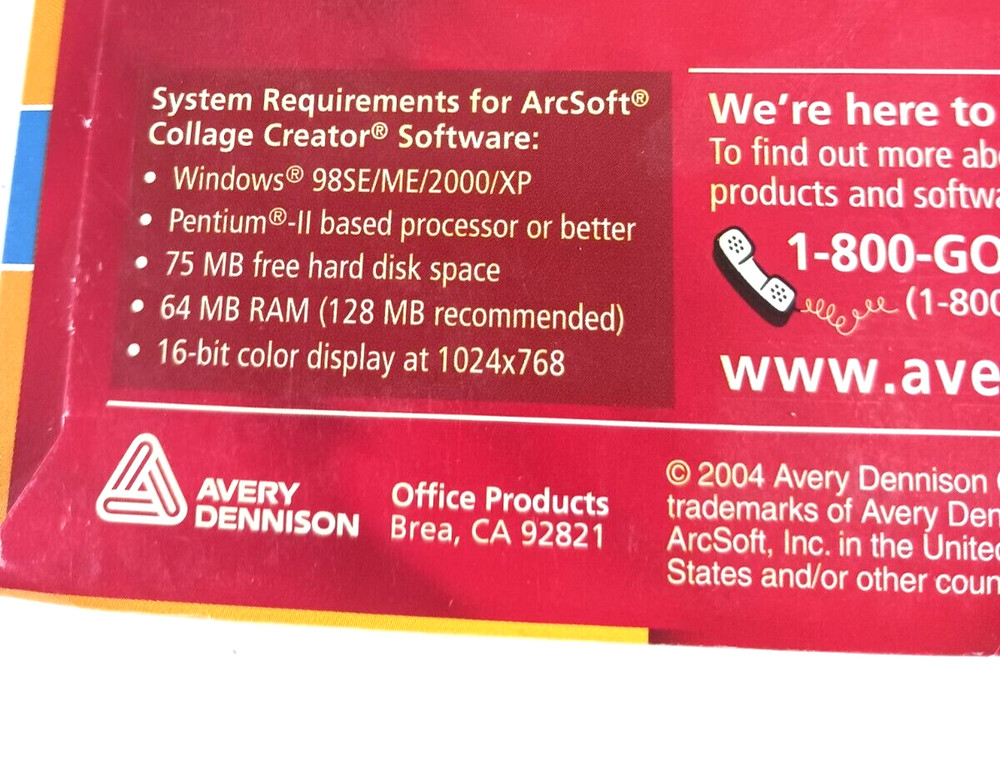 AVERY COLLAGE CREATOR KIT 3556 10 Glossy Sheet Ink Jet Printer Software Included