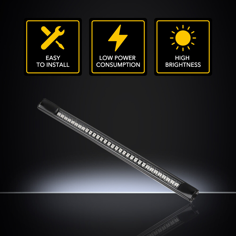 2 Flexible Motorcycle LED Strip 48LED Brake Stop Turn Signals Running Tail Light