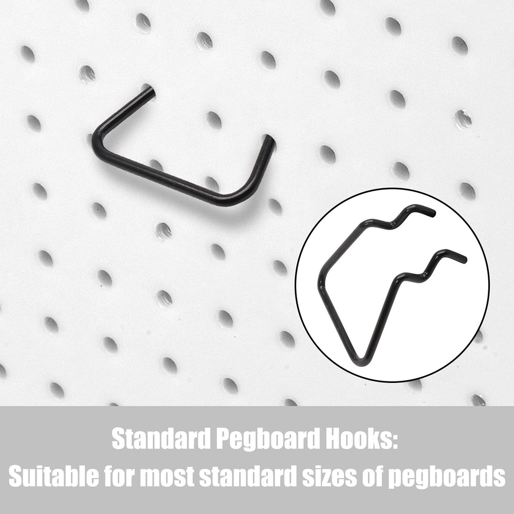 16Pcs Pegboard Plier Holders, Stainless Steel Double Loop Pegboard Hooks, Bla...