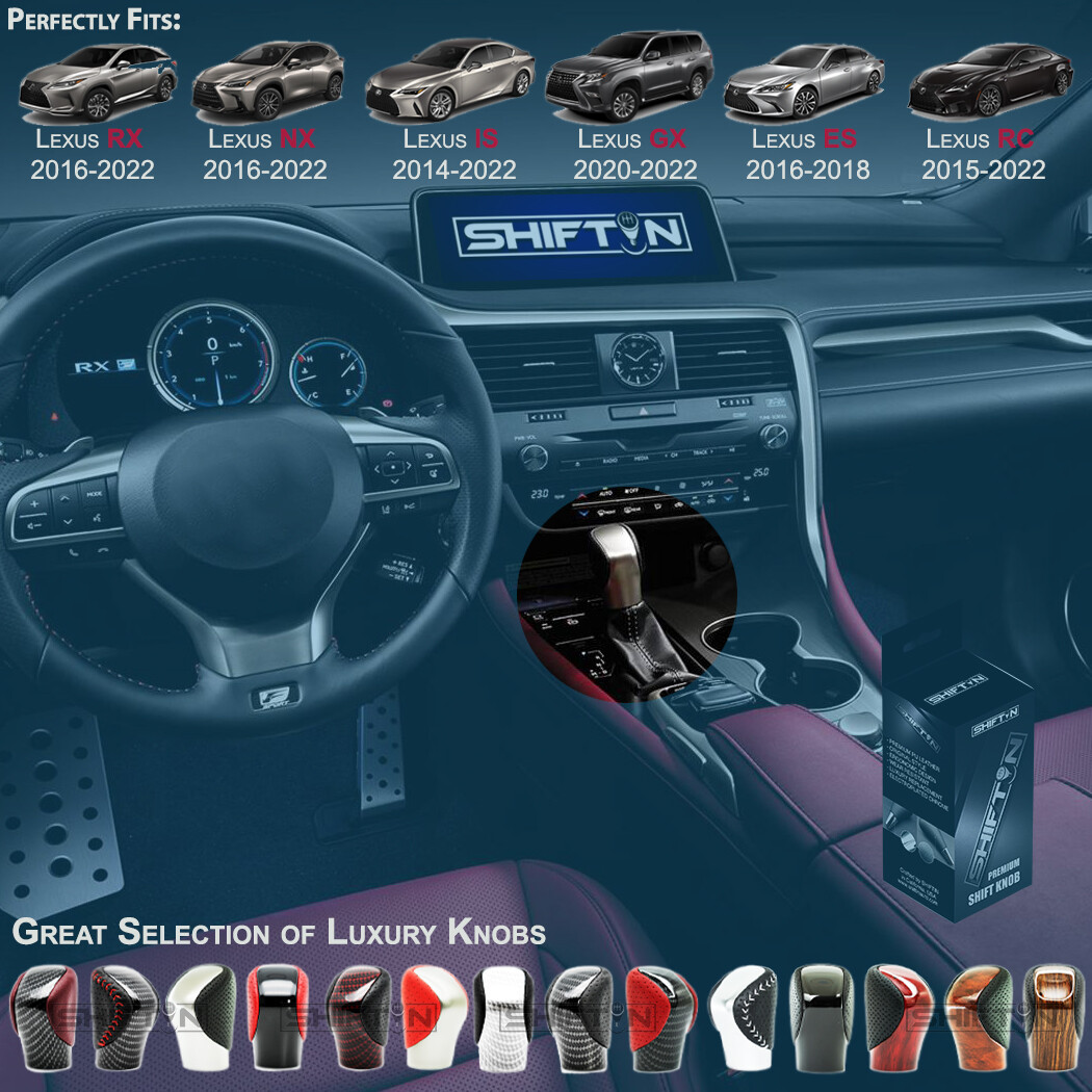 Red Stitch Carbon Fiber Shift Knob for Lexus ES300h GS GX RC IS350 NX200t RX450h