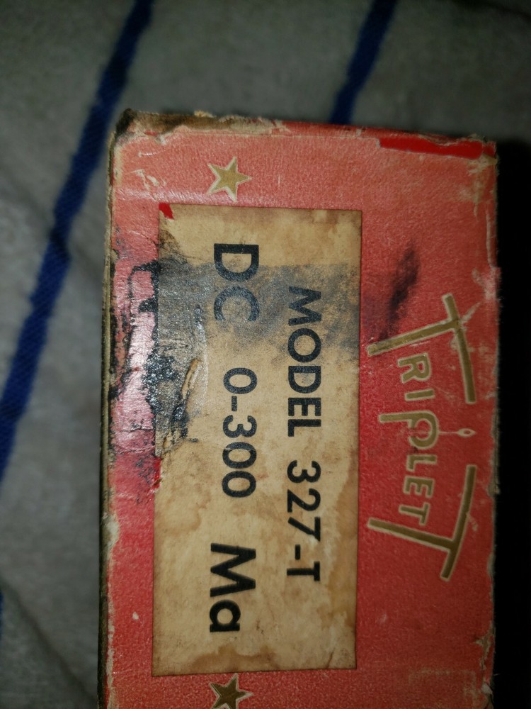 NOS Triplett CIRCLE Model 327-T DC Amp Panel Milliammeter 0-300 mA DC Range
