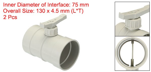2Pcs 3" HVAC Duct Manual Volume Damper Airflow Backdraft Damper Control Beige