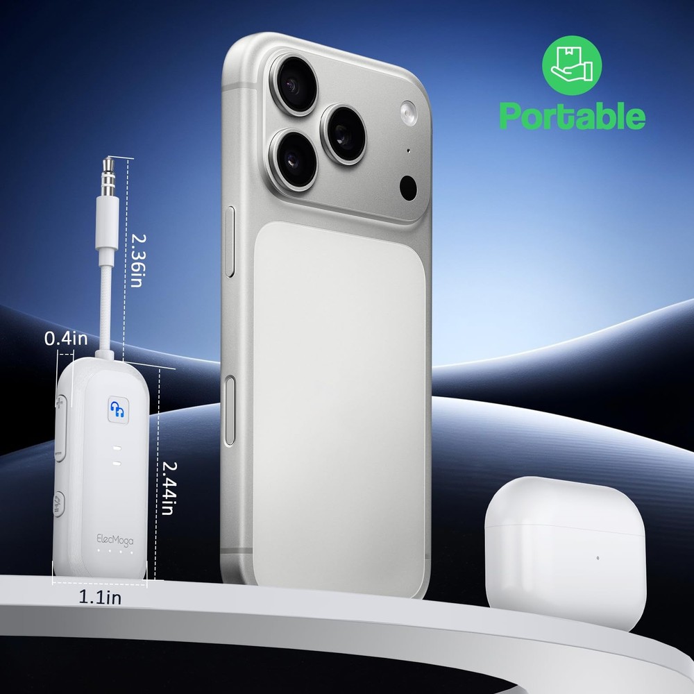 2025 Upgraded Airplane Bluetooth 5.4 Transmitter with aptX Adaptive, Airplane...